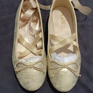 The Children's Place gold ballet style flats